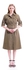 Cotton Blend Button Front Solid Color Dress - Size: M (Khaki)
