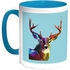 Abstract Art Deer Printed Coffee Mug Blue/Purple/White 11ounce