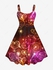 Plus Size Glitter Sparkling Heart Fireworks Print Valentines Ombre A Line Tank Party Dress - 2x