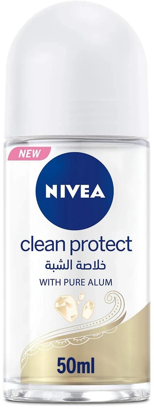 Nivea | Clean Protect with Pure Alum, Anti Perspirant Roll on for Women | 50ml