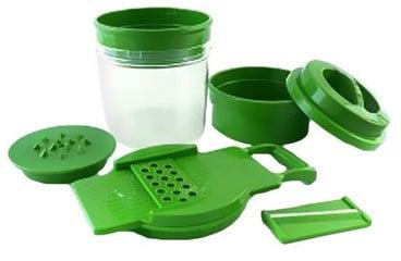 Multifunction Fruit And Vegetable Grater With Interchangeable Blades Green/Clear