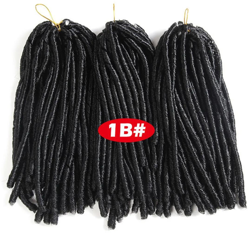Soft Dreadlocks Crochet Braids 14 inches Synthetic Braiding Hair 30 Roots Crochet Hair Extensions 1B 14 Inch
