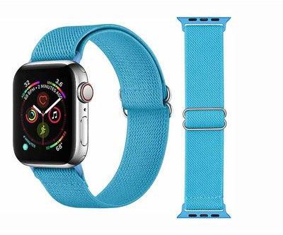 Solid Adjustable Braided Solo Band for Apple Watch Series 6/SE/5/4/3/2/1 44/42mm Blue