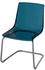 TOBIAS Chair, blue, chrome-plated