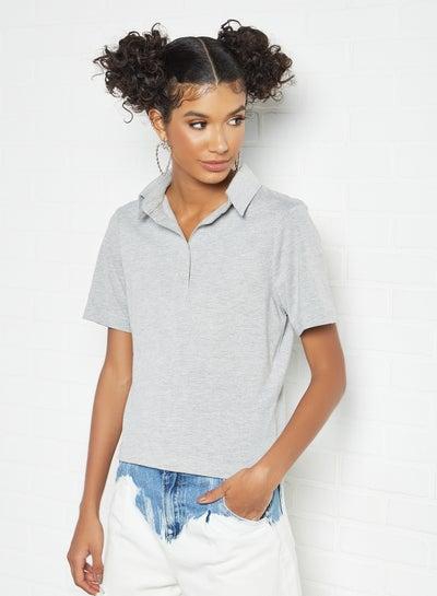 Casual Collared T-Shirt Grey