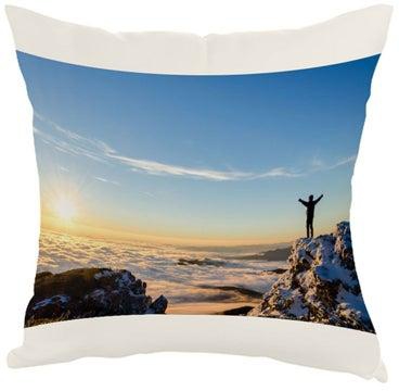 The Summit Printed Pillow Cover Blue/White/Brown 45x45centimeter