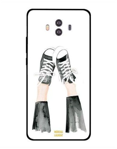 Skin Case Cover -for Huawei Mate 10 Black And White Shoes Black And White Shoes