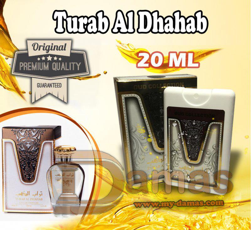 My-damas Turab Al Dhahab Oud Perfume 20 ml for men and women, Pocket Spray