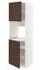 METOD High cab f oven w 2 doors/shelves, white/Voxtorp walnut effect, 60x60x200 cm - IKEA
