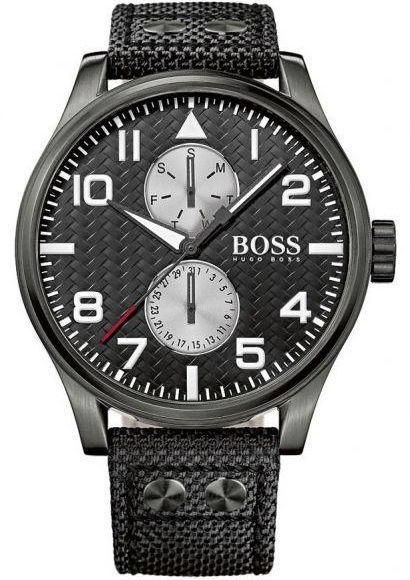 Hugo Boss Maxx Aeroliner Men's Black Dial Fabric Band Watch - HB1513086
