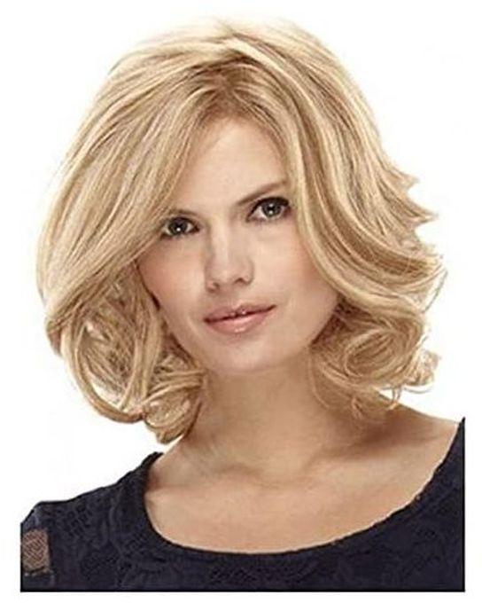 Short Women Color Blond Synthetic Hair Washable And Heating