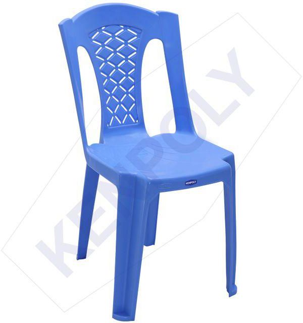 Kenpoly Plastic Chair Without Armrest-Blue