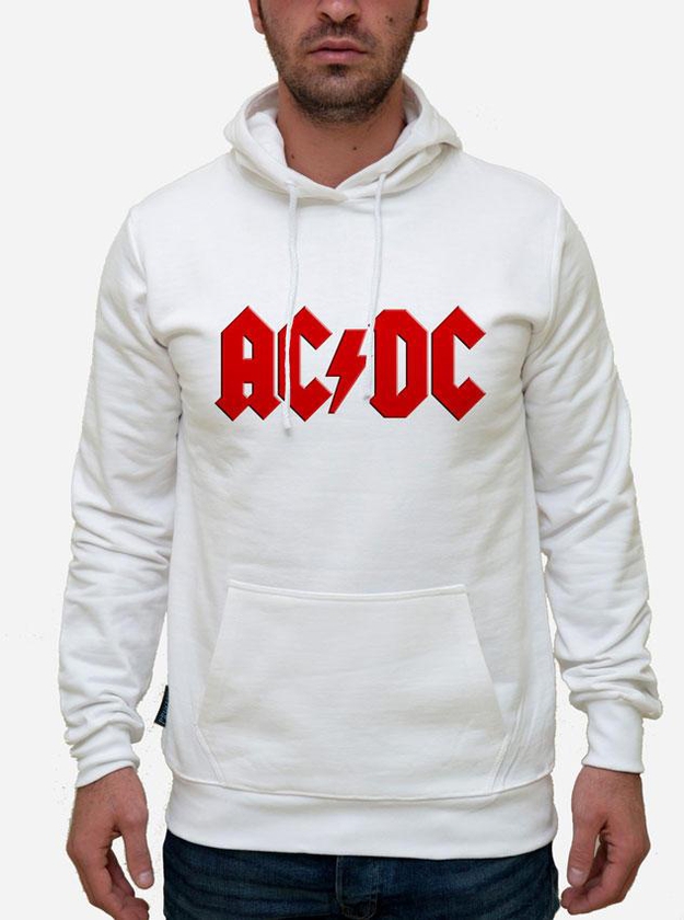 Printed AC/DC Hoodie - White