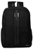 L'AVVENTO Discovery Backpack fit laptops up to 15.6" with Padded Laptop compartment and two Zipper on the Front, Nylon +PU - Black