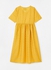 فستان بكسرات وطبعة على كامل التصميم أصفر