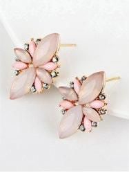 Candy Color Faux Gems Embellished Earrings - Pink