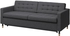 LANDSKRONA 3-seat sofa-bed - Gunnared dark grey/wood