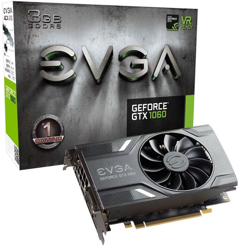 EVGA GeForce GTX 1060 3GB GAMING, ACX 2.0 (Single Fan), 3GB GDDR5