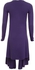 Purple Viscose Long Sleeve Hi-low Cardigan