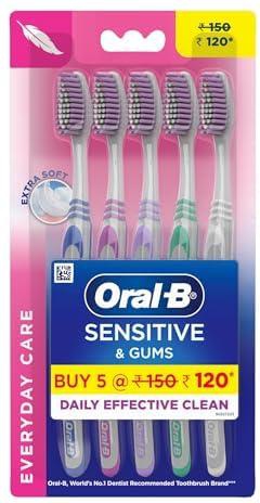 Oral-B Sensitive Care Toothbrush, Extra Soft (Pack of 5)