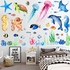 4 Sheets Ocean Fish Wall Decals Stickers Under The Sea Wall Decal Stickers Removable Sea Life Marine Animal Sticker Underwater Ocean Creatures Wall Decor for Kids Girls Boy Nursery Bedroom Bathroom