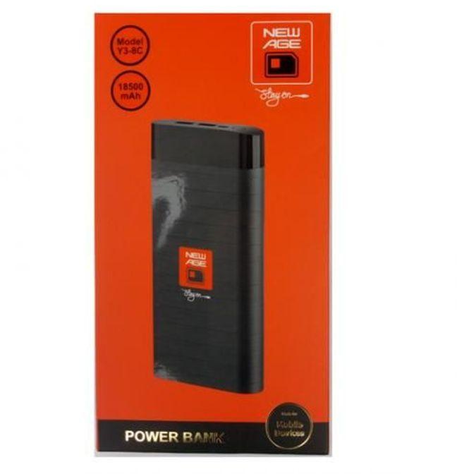 New Age 18500mAh Power Bank With Dual Output & Charges Fast