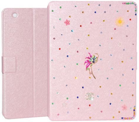 Book case 3D crystal design for Apple ipad 2,3,4 ‫( screen protector included) Pink