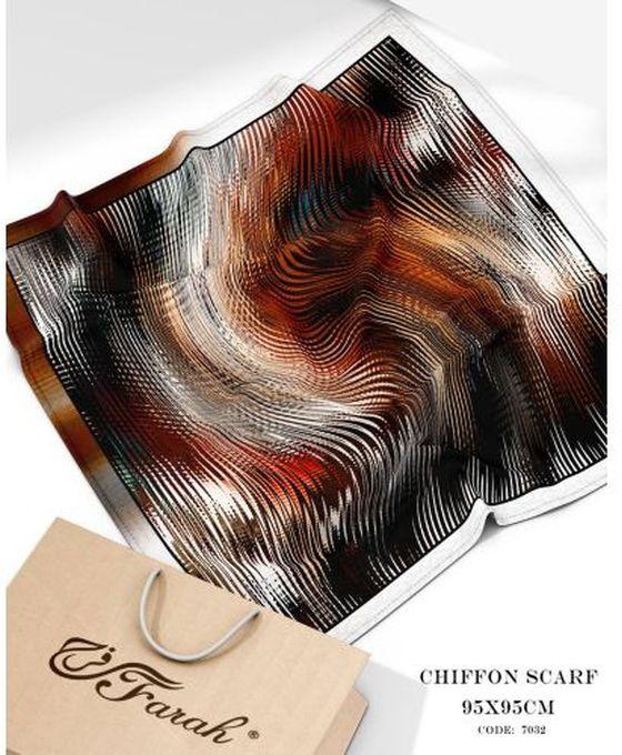 Farah Square 95 X 95 Cm Chiffon Printed Scarf - Lightweight, Soft, Comfortable, And Versatile Scarf For Women - Style-16