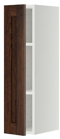 METOD Wall cabinet with shelves, white, Edserum brown
