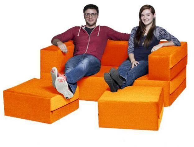 Sedra Sofa Bed+ Ottoman -2 Pcs - Orange