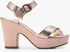 Rose Gold Iyla Mid-Heel Platform Sandals