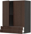 METOD / MAXIMERA Wall cabinet w 2 doors/2 drawers - black/Sinarp brown 80x100 cm