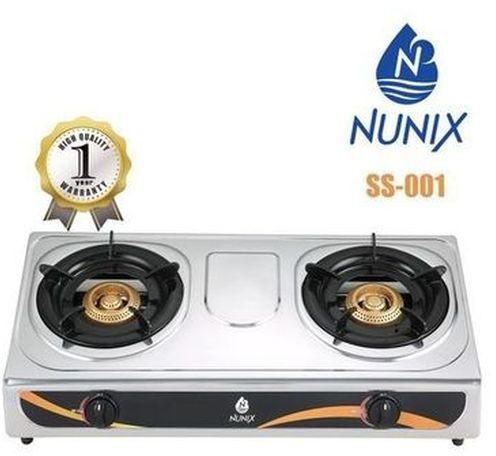 Nunix Table Top 2 Burner Gas Stove / Cooker- Stainless Steel