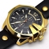 Curren 8176 Waterproof Men's Round Dial Quartz Sports Wrist Watch - Gold, Black
