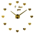 Generic Stylish Large Diy Quartz 3D Wall Clock Acrylic Sticker Wall Clock - Gold