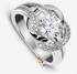 Fashion Two Color Electroplating Inlaid Goose Egg Shaped Zircon Engagement Ring