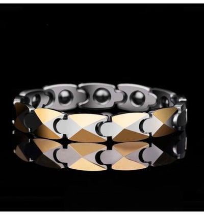 Women's bracelet from tungsten, non-scratch, a mixture of bronze and shiny silver