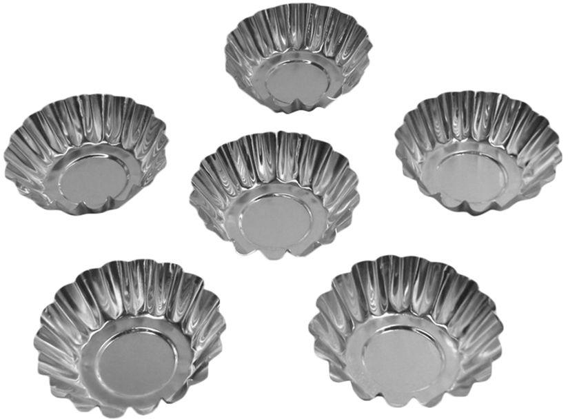 6 Piece Multi Shaped Tart Moulds Set T615924 - Silver