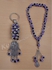 Koki Unique Handmade Unisex Sebha (Rosary) 33 Stones & Keychain Purple Evil Eye