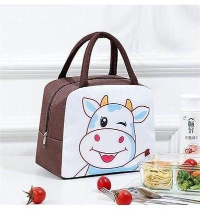 Kids Lunch Bag,Insulated Lunch Bag,Kids Lunch Bag,Portable Bag,Cartoon Insulated Lunch Bag,Large Capacity Lunch Bag,Cute Lunch Bag,Waterproof For Kids (Cow(Brown))