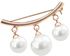 Generic Women's Safety Pin Brooch Water Drop Pearl Pins Lapel Pin Golden