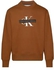 CK JEANS mens MONOLOGO STENCIL CREW NECK Sweatshirt, Fudge Brown, XL-XXL