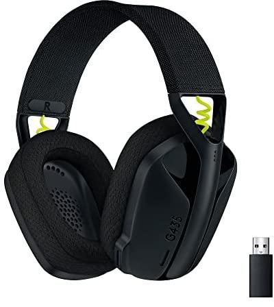 Logitech G435 LIGHTSPEED & Bluetooth Wireless Gaming Headset - Ultra Lightweight 165g over-ear headphones, built-in mics, 18h battery, compatible with Dolby Atmos, PC, PS4, PS5, Mobile - Black
