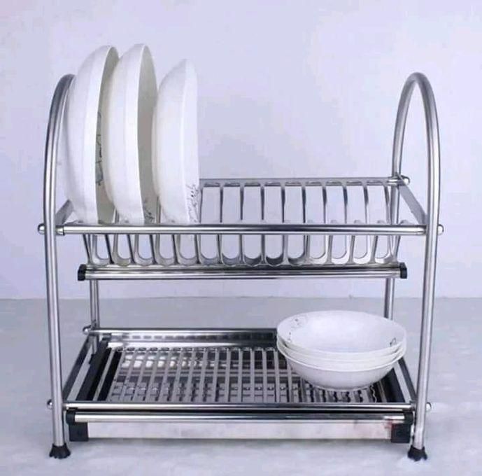 Amazing 2 Tier Stainless Steel Dish Drainer Drying Rack.