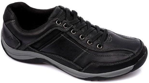 Activ Round Toecap Stitched Practical Casual Shoes -Black