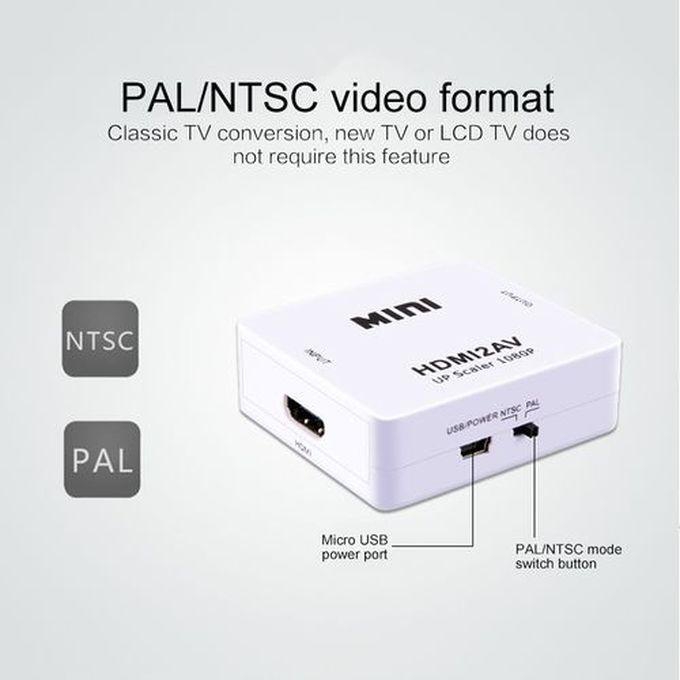 HDMI To AV Video Audio Adapter Converter White