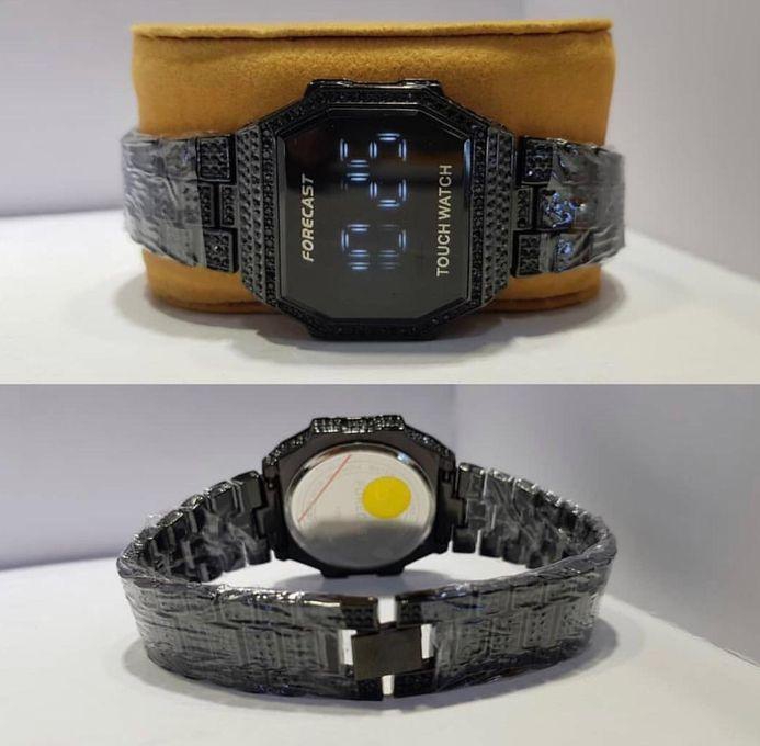 Forecast New Men's Iced Stones Bracelet Watch -Black