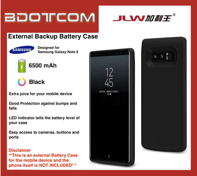 Bdotcom External Battery Case Power Bank with Samsung Galaxy Note 8