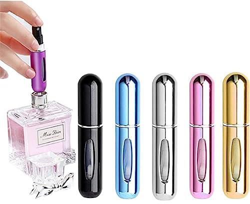 5Pcs Perfume Spray Bottle Set - Portable Mini Refillable Perfume Atomizer Bottle For Travel Spray Scent Pump Case 5 ml (Multicolor)