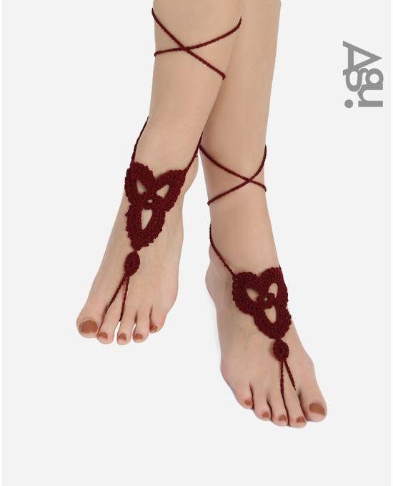 Agu Barefoot Solid Sandal Feet Accessory - Maroon